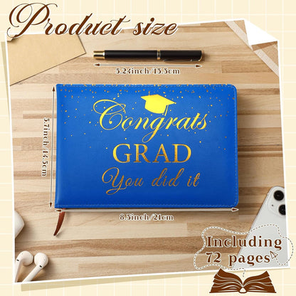Frienda 2026 Graduation Guest Book Leather Guest Sign in Book with Pen Graduation Party Favors Congratulation Graduates Signature Books(Class of 2026,Black, Gold)