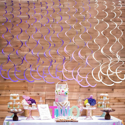 36 Pcs Blue Hanging Swirl Decorations Ombre Royal Blue White Felt Swirl Streamer Spiral Ceiling Garland for Birthday Wedding Baby Shower Graduation Under The Sea Nautical Ahoy Achor Party Supplies