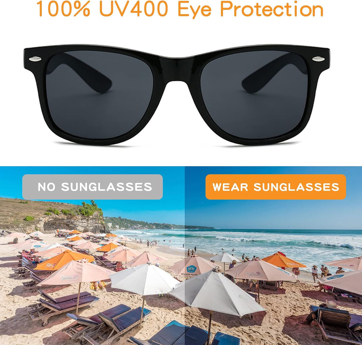 20 Pairs Bulk Sunglasses for Adult Retro 70s 90s Cheap Glasses (Black)