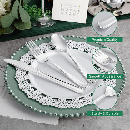 N9R 200 PCS Gold Plastic Silverware - Disposable Gold Plastic Silverware Cutlery Set, 100 Forks, 50 Spoons, 50 Knives for Party, Birthday, Wedding