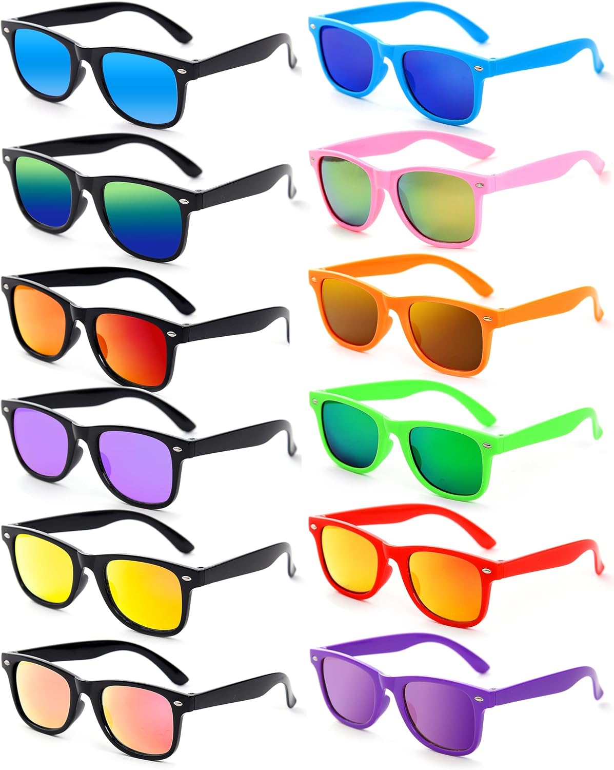 Party Sunglasses Bulk - Adult Retro Plastic Pack of 12 Vintage Sunglasses for Men Women - Party Favors