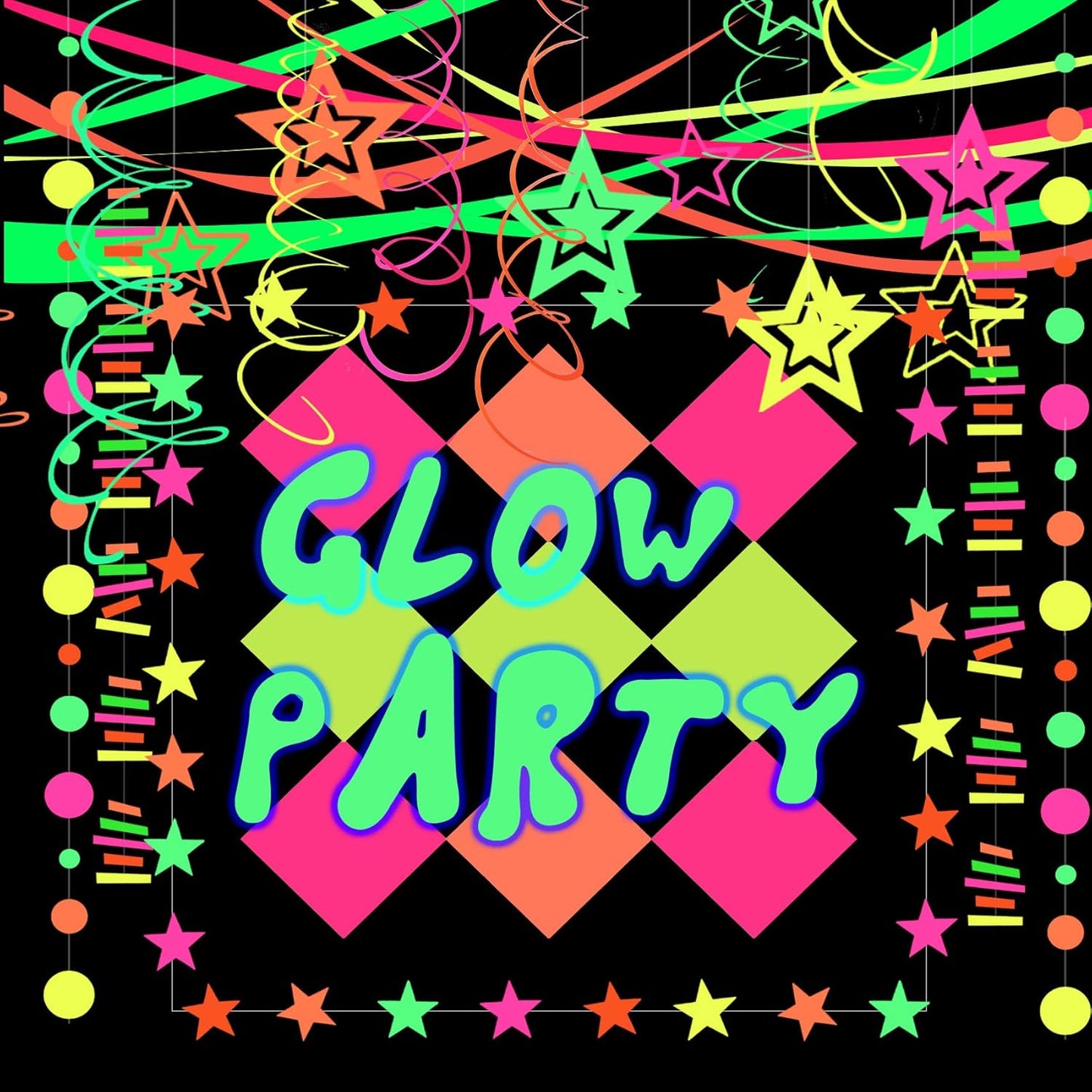 508ft UV Neon Paper Garland Crepe Streamers Glow in The Dark Party Supplies Garland Neon Party Decorations Streamers for Blacklight Reactive Fluorescent Wedding Birthday Party Decorations