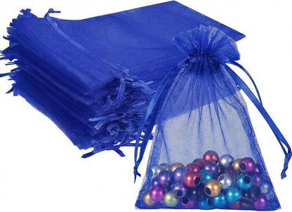 Wudygirl 100pcs 5X7 Inches White Organza Bags Christmas Drawstring Pouches Party Wedding Favor Bags Goodie bags(White 5x7)