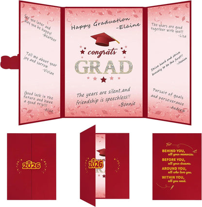 Vlipoeasn 2026 Graduation Guest Book Alternative, Black Gold Class of 2026 Graduation Party Decorations, Graduation Signature Book for 2026 College High School, Unique Graduation Gifts for Friends