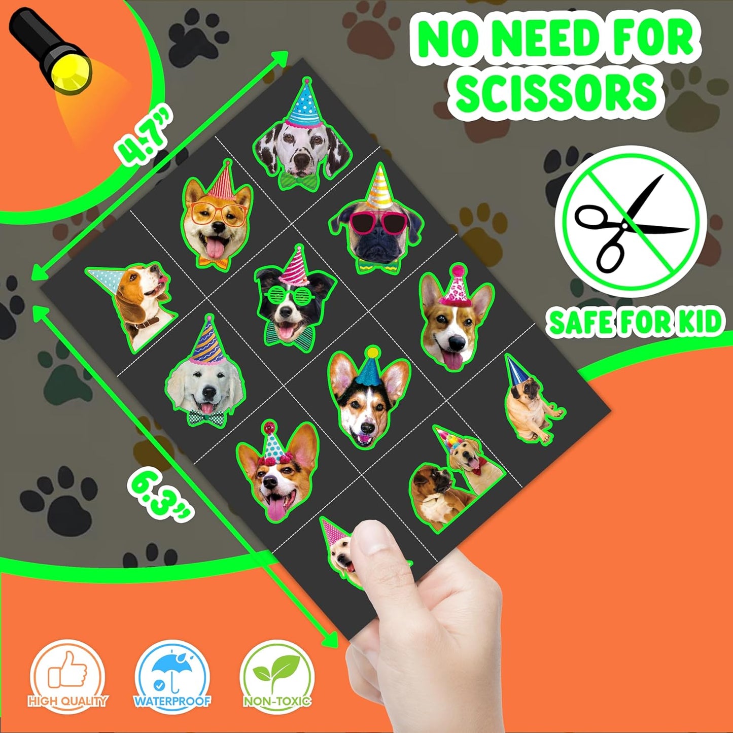 96PCS Dog Party Temporary Tattoos Stickers for Kids – Pre-Cut, Waterproof & Skin-Safe | Cute Puppy Theme 1st 2nd Birthday Supplies, Party Favors, Decorations (Normal)