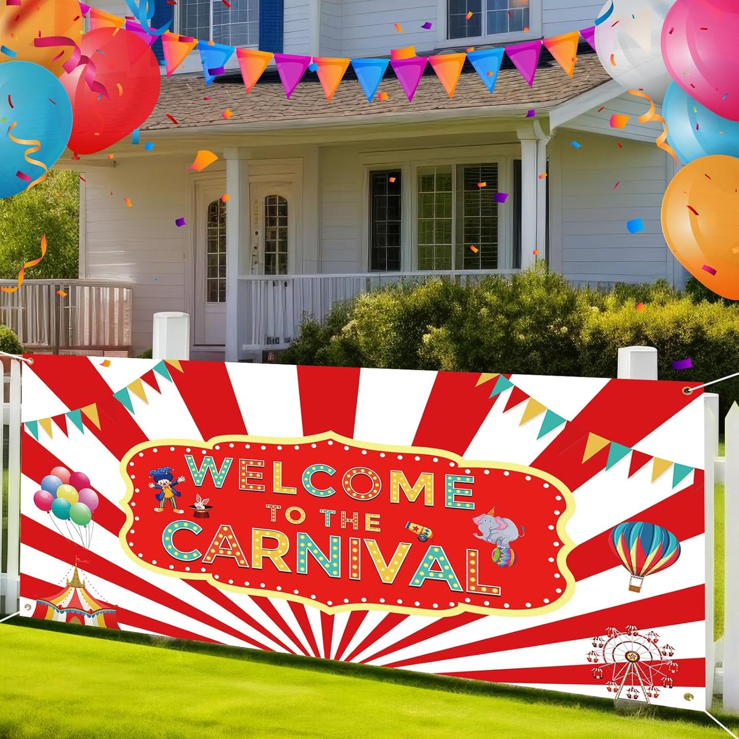 Teenyyou Welcome to the Carnival Banner Carnival Decorations Circus Party Supplies Backdrop for Circus Theme Party Decorations Birthday, 71 x 35 Inch