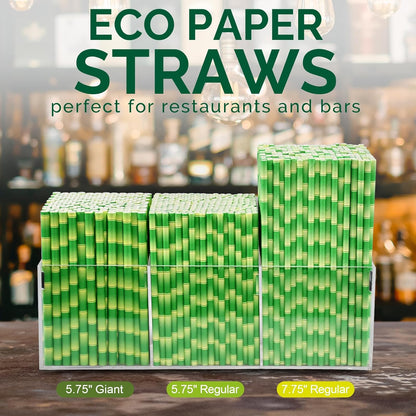 5.75 inch Orange Paper Cocktail Straws, Short Disposable Drinking Straws 500 Counts, Unwrapped - Compostable