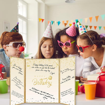 Crenics Black and White Birthday Decorations Women Men, Creative Birthday Guest Signature Book Alternative 18" x 12", Great Party Gifts for Girls or Boys