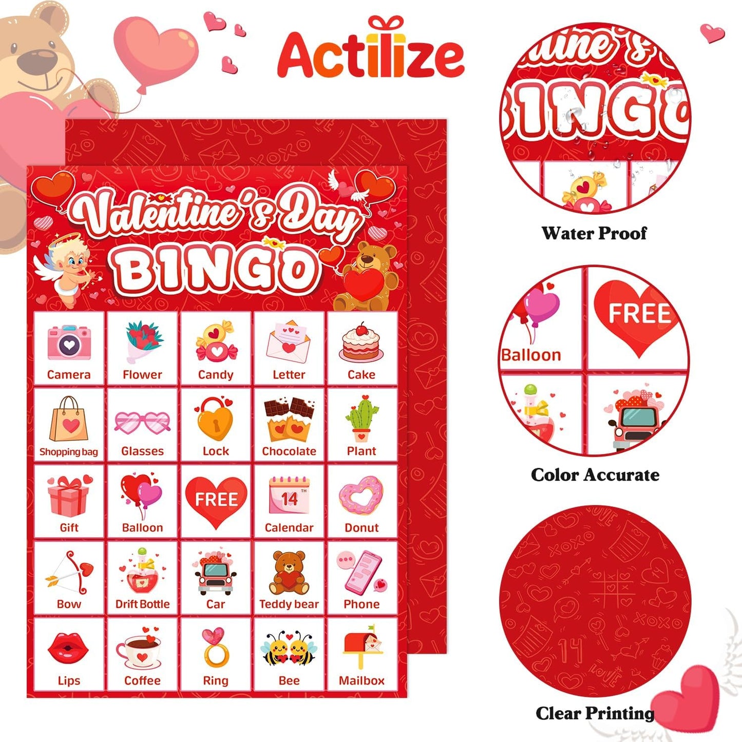 4th of July Bingo Game Set for 24 - Patriotic Party Activities, Independence Day Games for Family Reunion, School & Classroom Decorations – 5" x 7" Cards