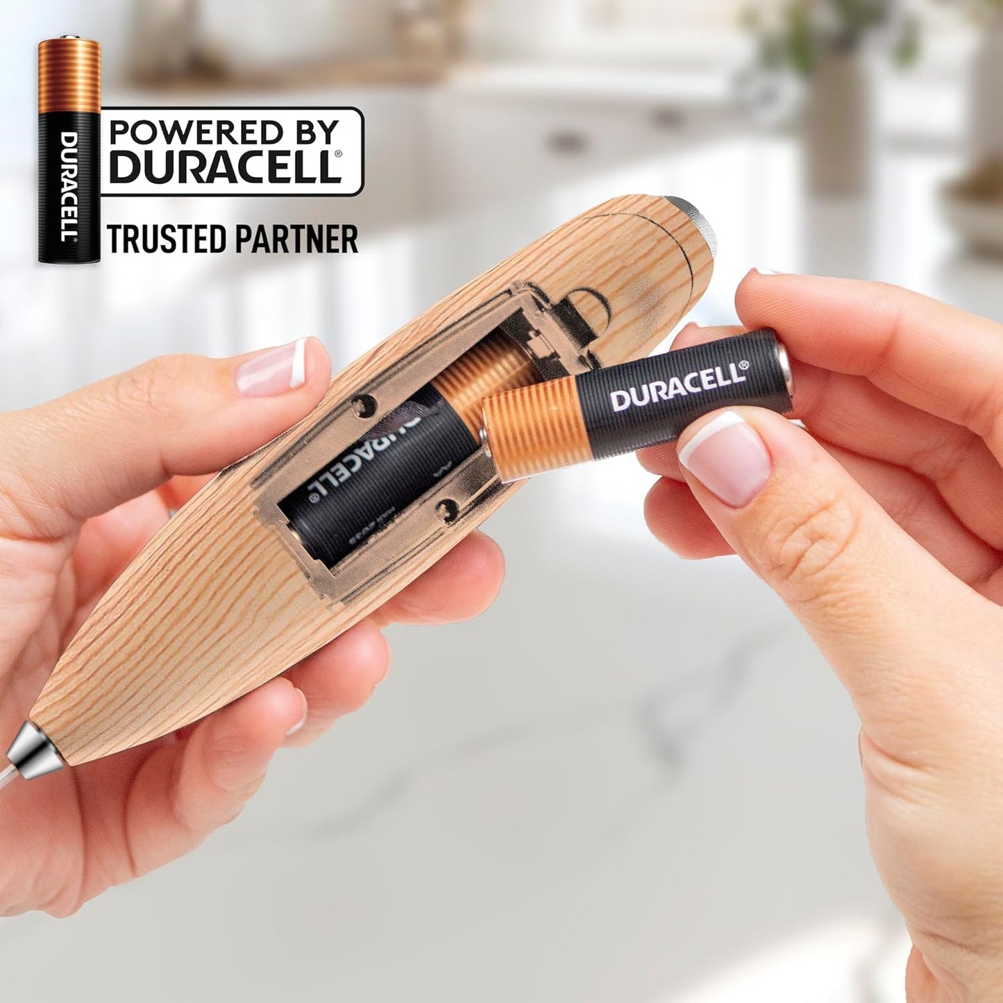Zulay Kitchen Powerful Milk Frother Wand With Duracell Batteries - Ultra Fast Handheld Drink Mixer - Electric Whisk Foam Maker for Coffee, Lattes, Cappuccino & Matcha - Z1 Motor - Black - Colors A