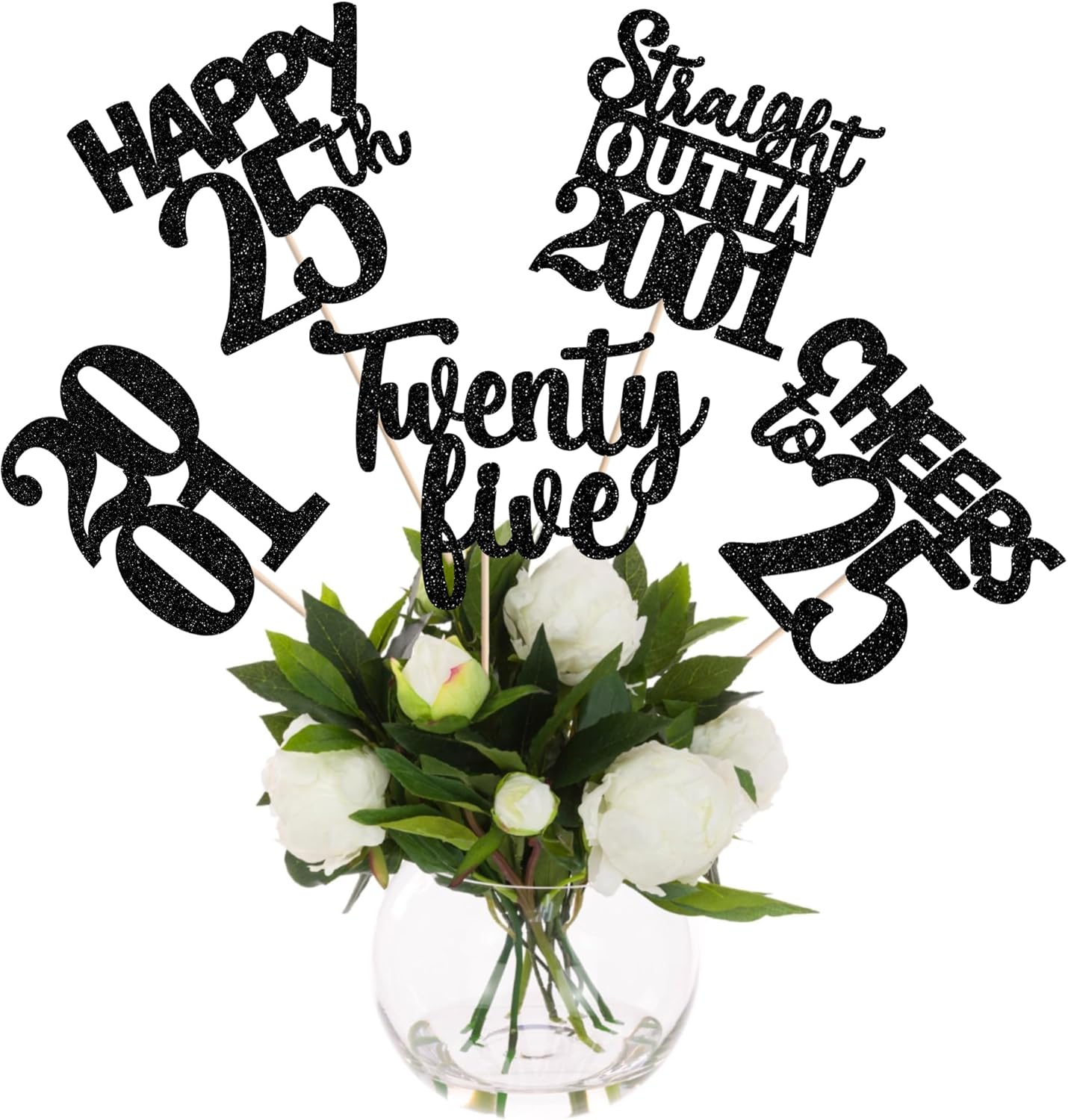 15 PCS 50th Birthday Centerpiece Sticks Fifty Happy 50th Straight Outta 1976 Table Flower Centerpieces Sticks Cheers to 50 Floral Decorations for 50th Birthday Party Centerpieces Supplies Black