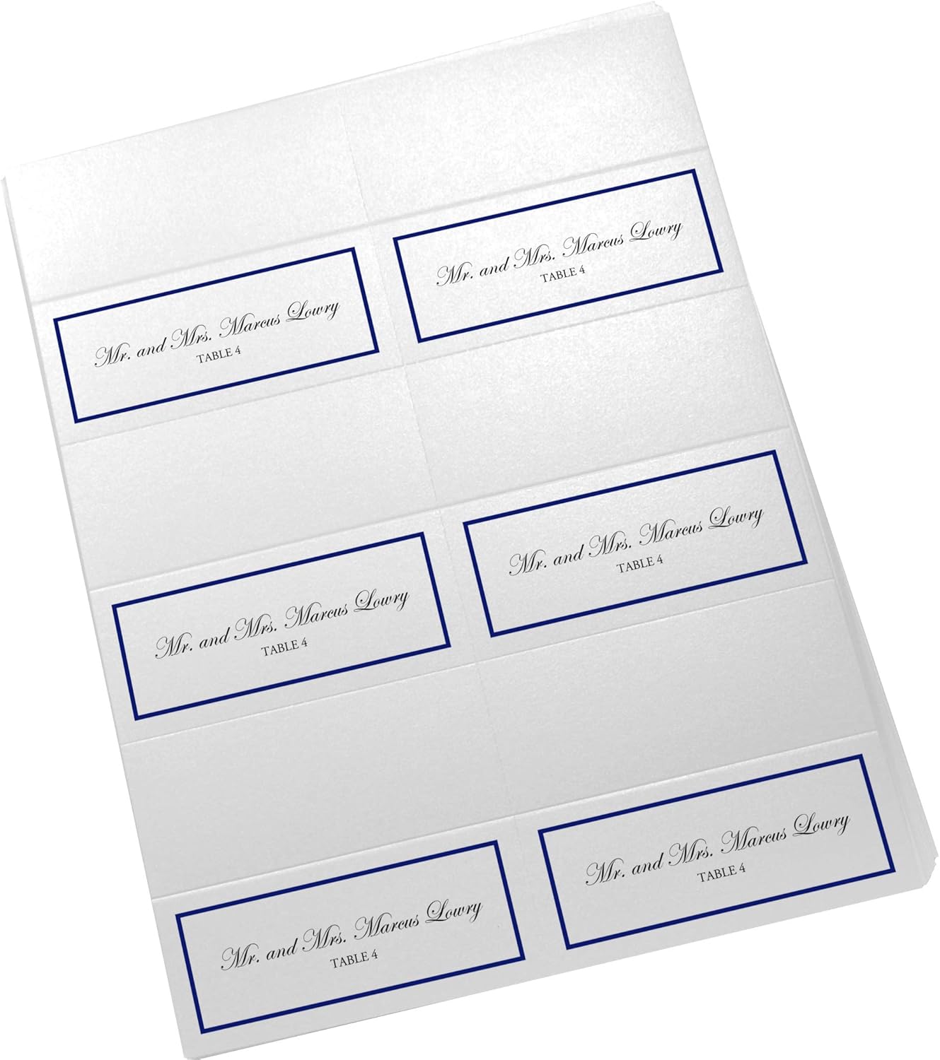 Single Line Border Printable Place Cards, Gold (Choose Color), Set of 60 (10 Sheets), Laser & Inkjet Printers - Wedding, Party, Dinner, and Special Events - Made in the USA