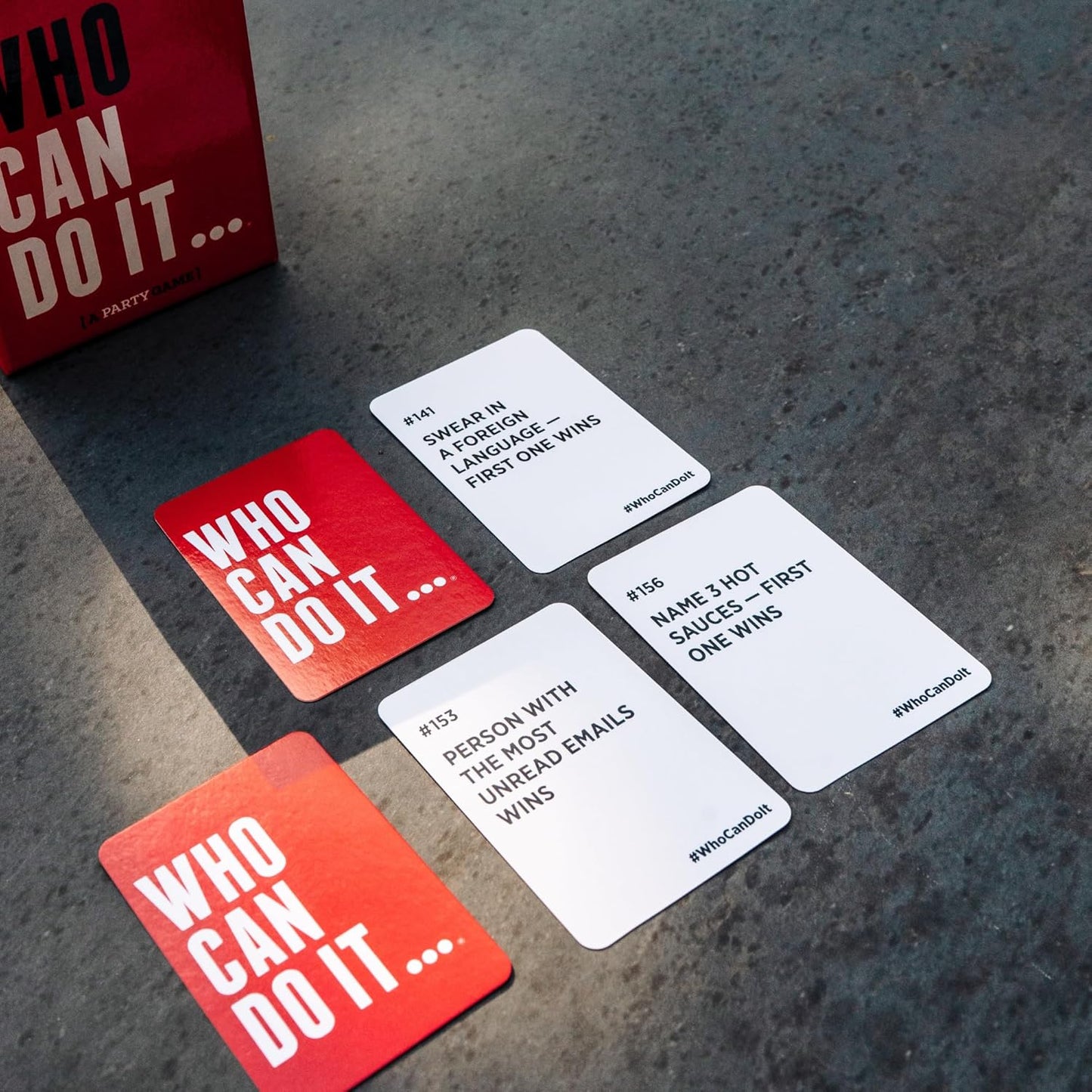 DSS Games Who Can Do It [Compete with Your Friends to Win These Challenges | Adult Party Game | Great for Game Night, Big Groups, Pregames | Gifts for Him]