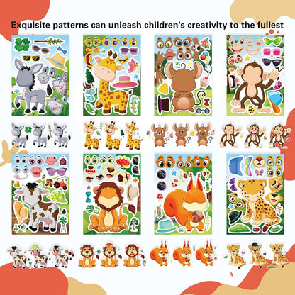 24 Sheets Make-a-face Cupcake Stickers Make Your Own Dessert Stickers Mix and Match Sweets and Fruit Treats Party Favor Supplies for Kids Ice Cream Sticker Games Birthday DIY Art Crafts