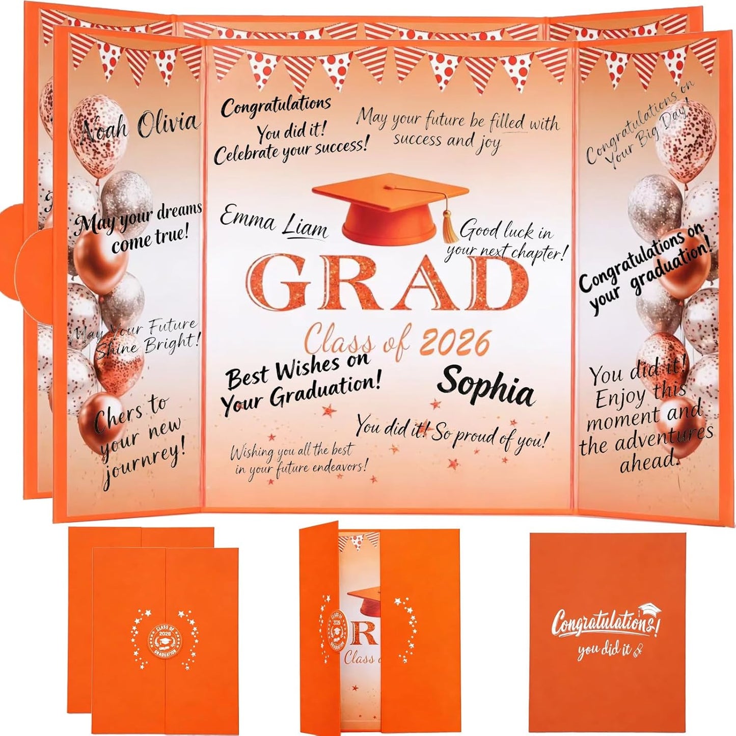 Green Graduation Party Decorations Class of 2026 - Extra Large 22" x 14" Graduation Guest Book to Sign Signature Board for Graduation Gifts Congrats Grad Party Favors Supplies Decor Keepsake