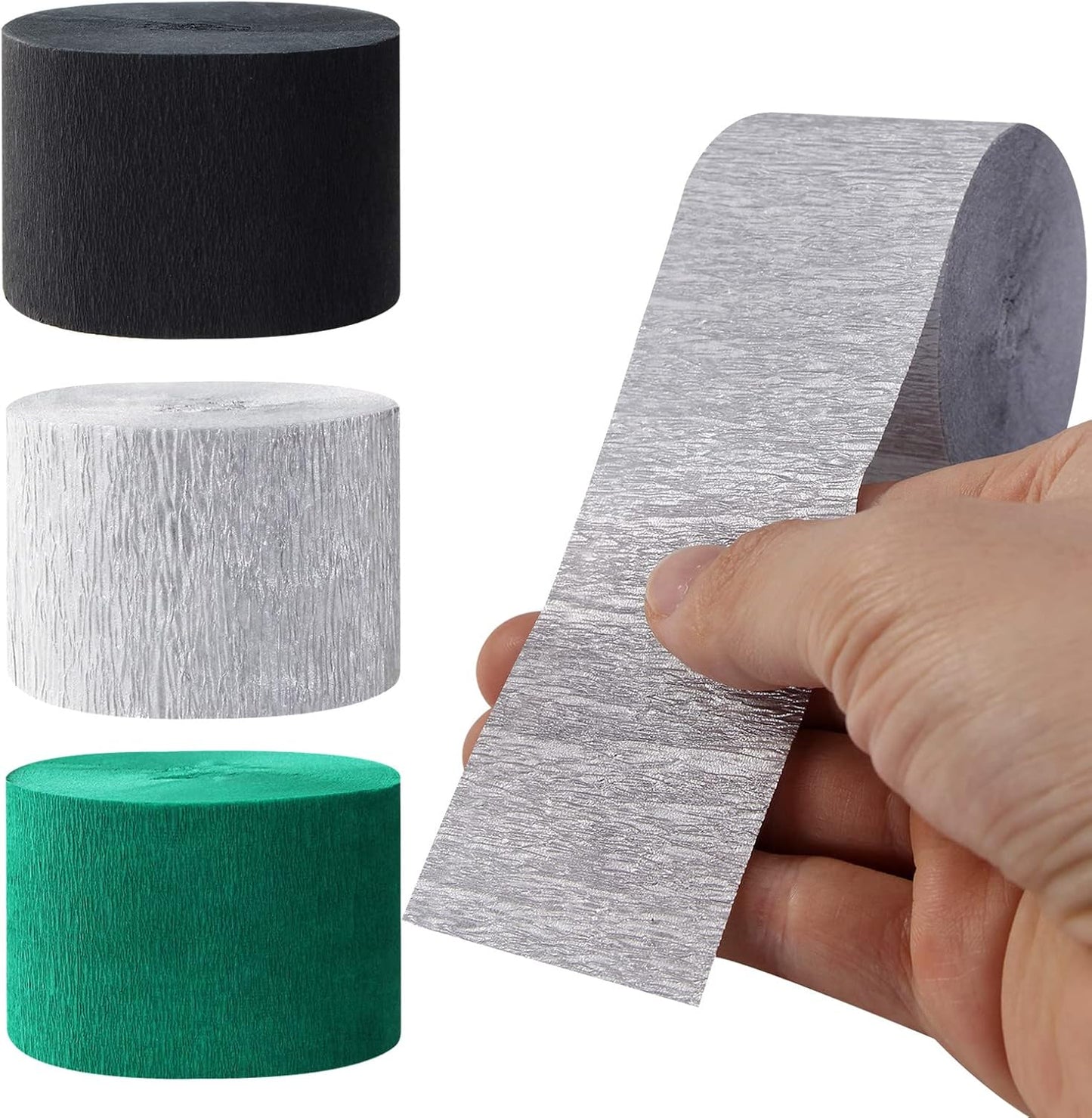 Navy-Blue White-Gold Crepe Paper Streamers - 9 Rolls Royal Blue Graduation 2025 Men Boy Birthday Party Decorations Streamer Wedding Bridal Shower Paper Garland Fathers Day Decor Panduola