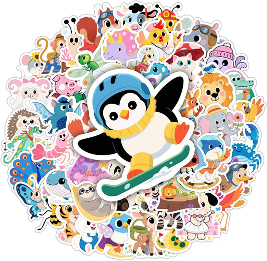 50PCS Smiling Stickers, Cute Water Bottle Stickers for Kids, for Teaching Rewards, Notebooks, Stationery, Luggage, Cartoon PVC Happy Stickers