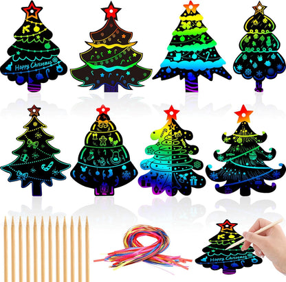 JULMELON 36 PCS Ocean Crafts, Rainbow Scratch Art Under The Sea Party Favors DIY Magic Color Summer Ocean Animals Scratch Cards for Summer Party Favors School Activities