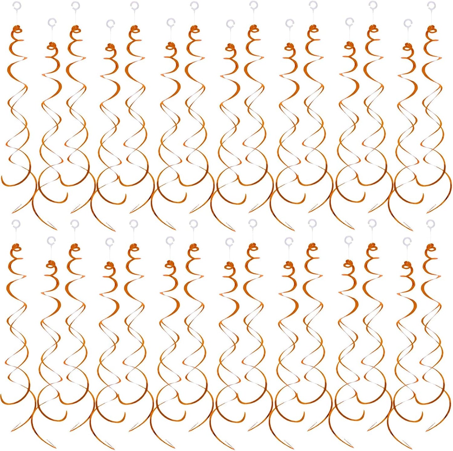 30 Pieces Hanging Swirl Party Decorations Foil Decorations Ceiling Swirl Spiral Hanging Plastic Streamer for Ceiling Birthday Graduation Wedding Celebration Baby Shower Party Supply (Black)