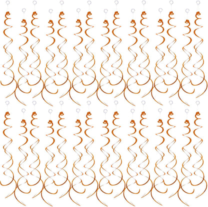 30 Pieces Hanging Swirl Party Decorations Foil Decorations Ceiling Swirl Spiral Hanging Plastic Streamer for Ceiling Birthday Graduation Wedding Celebration Baby Shower Party Supply (Black)