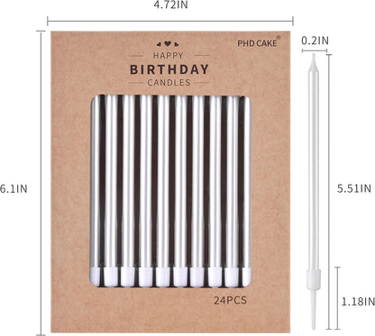 PHD CAKE Champagne Gold Long Thin Metallic Birthday Candles, Cake Candles, Birthday Parties, Wedding Decorations, Party Candles