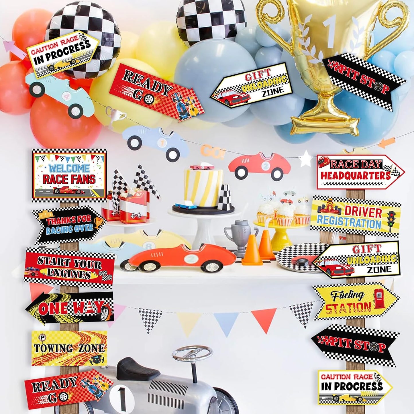 24 Pieces Retirement Decorations Retirement Party Directional Sign Retired Welcome Signs for Adults Retirement Themed Party Decorations Birthday Party Supplies