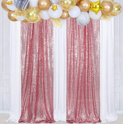 Poise3EHome Black Sequin Backdrop Curtains, 2 Panels 2FTx8FT Glitter Photo Booth Backdrop for Halloween Birthday Bachelorette Wednesday Twilight Party Decorations