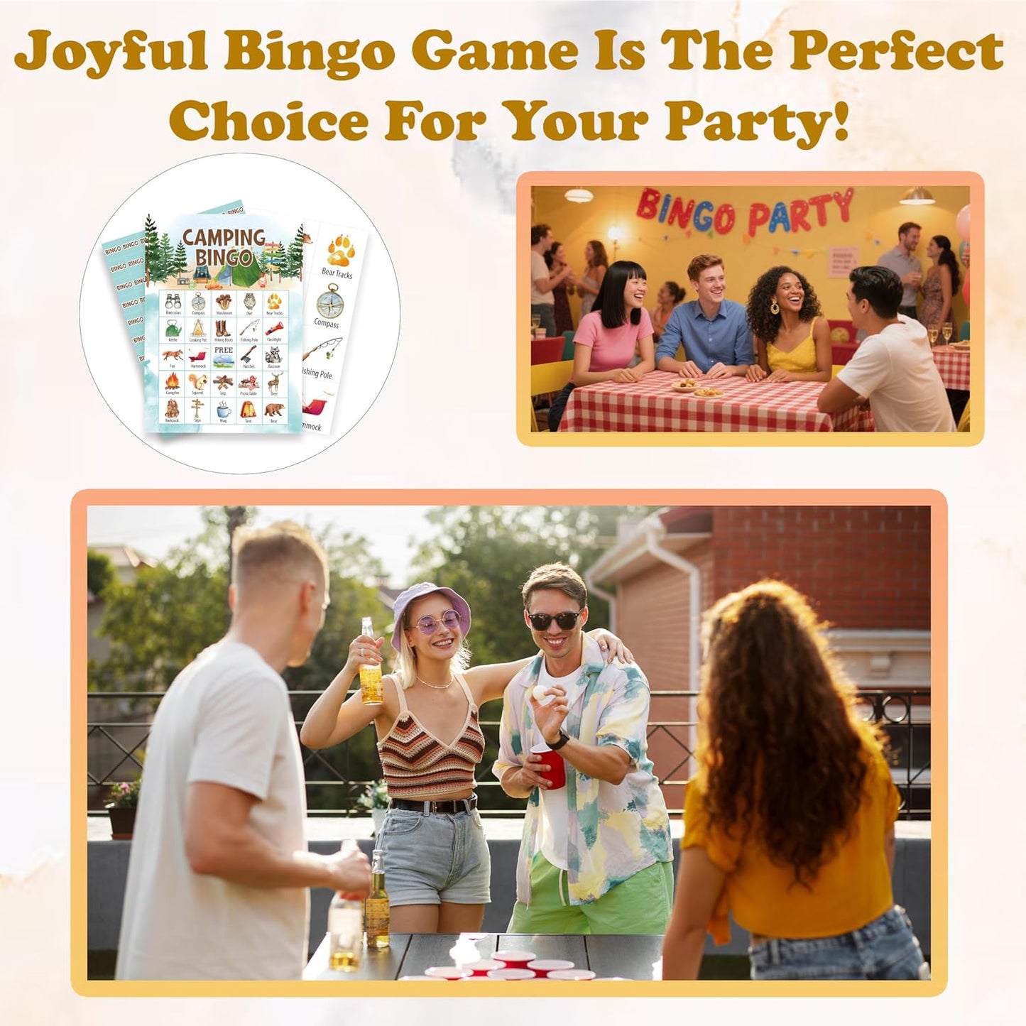 Book Bingo Game, Reading Party Bingo Cards Set, Read Themed Party Games Supplies for Book Lovers, Adults Family Friends Holiday Activities Favors Decorations for 24 Player, 01