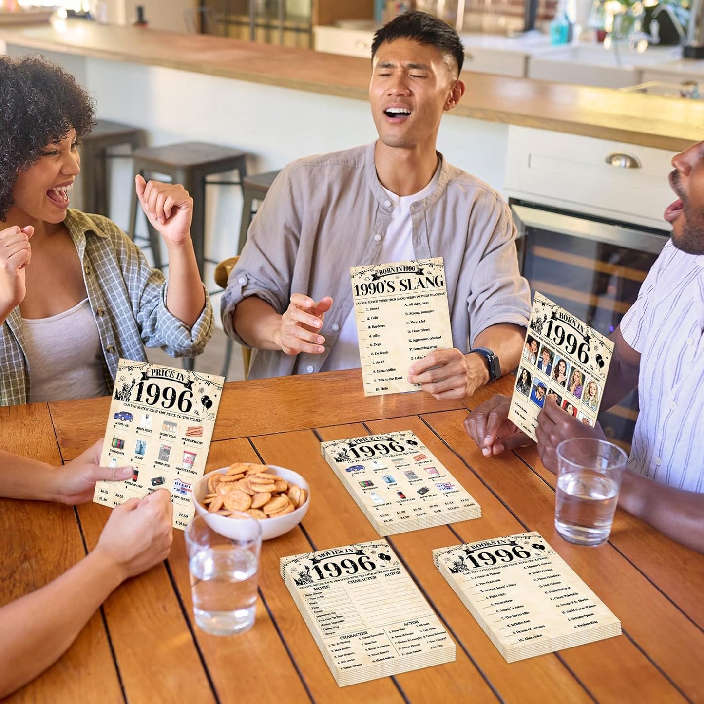 70Pcs 70th Birthday Party Games Born In 1956 Fun 1956 Trivia Music Slang Books Game Double-Sided Game Cards Vintage 70th Birthday Party Supplies for 70 Year Old Activity Anniversary Class Reunion