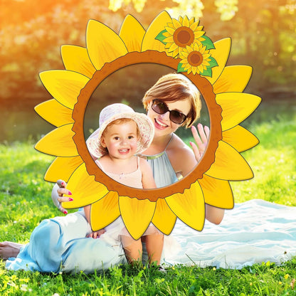 Sunflower Photo Booth Props Sunflower Birthday Party Decorations 26 Inch Large Yellow Flower Selfie Frame Floral Photo Booth Frame Selfie Props Accessories for Birthday Baby Shower Party Supplies