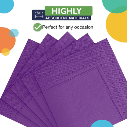 Party Solids Purple Paper Napkins Disposable Everyday 50 Pcs 2 Ply Purple Dinner Napkins Paper Everyday For Parties & Party Supplies