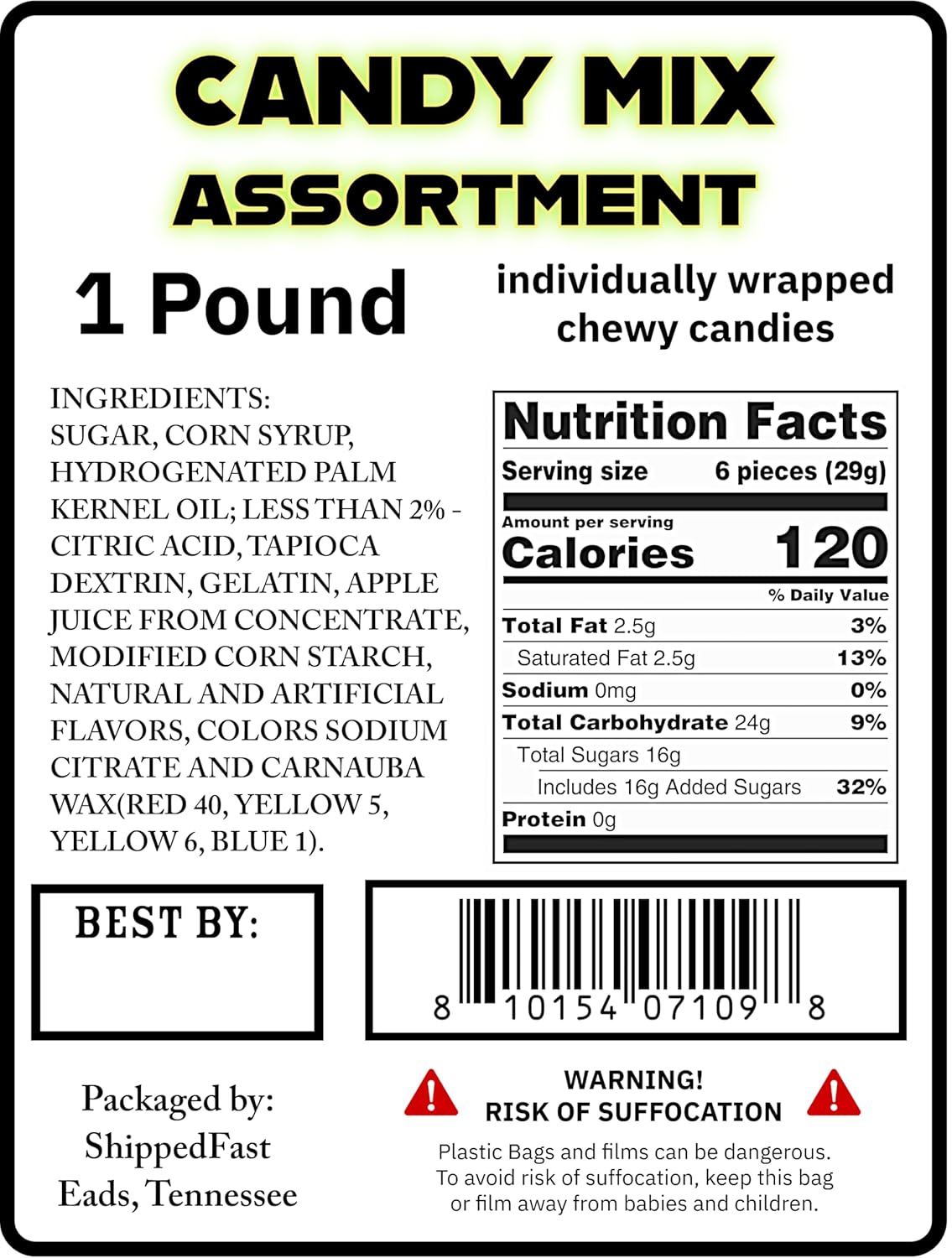 Candy Mix Variety Pack Bulk Assorted Chewy. Individually Wrapped Bag of Candy for Piñata Stuffers, Goodie Bags, Birthday Parties, Kids’ Treats & Party Favors 1 lbs. (Net Wt. 16 oz)