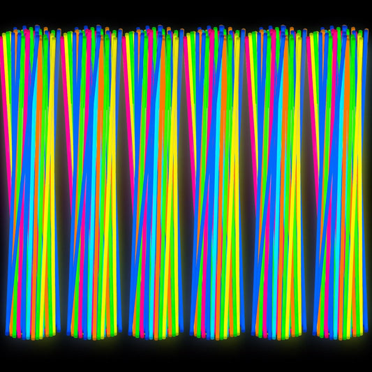 Deekin 22 Inch Glow Necklaces Sticks Bulk Light up with Connectors Party Neon Glow in the Dark for Carnival Birthday Festivals Raves Wedding Favors