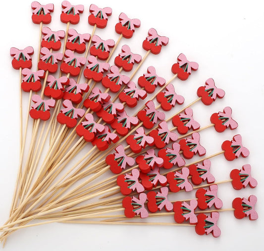 Bokon 200 Pcs Blue White Vintage Flower Cocktail Picks Bamboo Toothpicks Drinks Wedding Party Decoration Food Fruit Party Birthday Holiday Wedding Bridal Shower Outdoor Decoration for Women Men