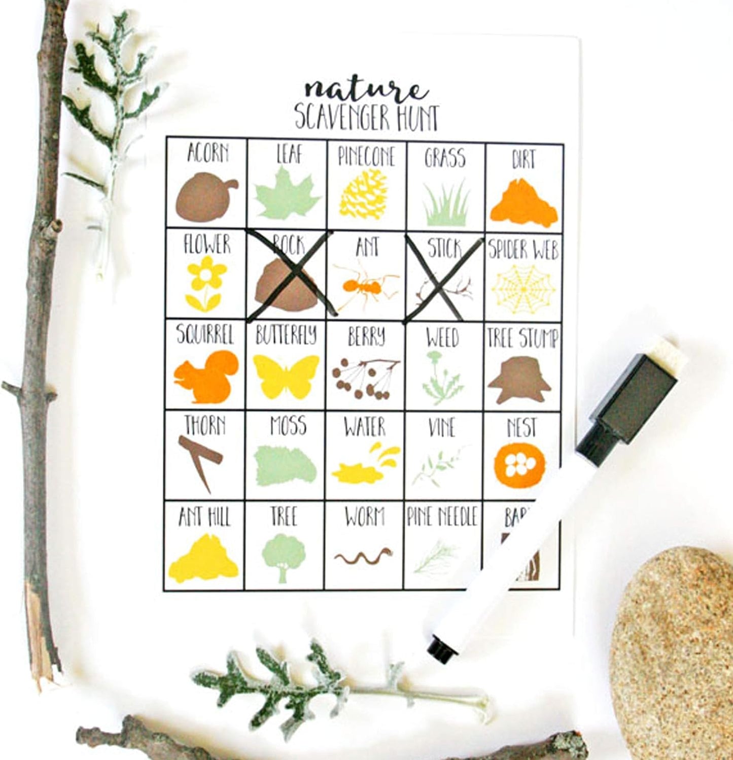 Park Scavenger Hunt Games for Kids, Outdoor or Indoor, Birthday Party, Road Trip, Travel Activities, 10 Dry Erase Markers and Cards, Educational Family Game Night