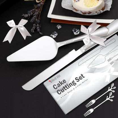 Cake Cutting Set for Wedding Cake Knife and Server Set, Cake Cutter and Pie Spatula, Cake Server and Knife Set of 2