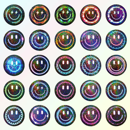 50PCS Smiling Stickers, Cute Water Bottle Stickers for Kids, for Teaching Rewards, Notebooks, Stationery, Luggage, Cartoon PVC Happy Stickers