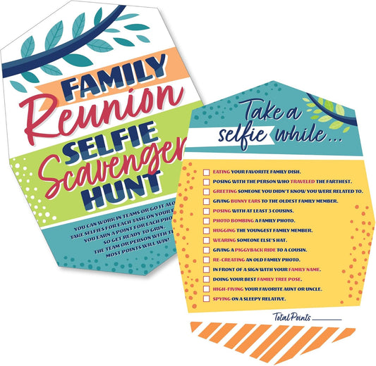 Big Dot of Happiness Colorful Family Reunion - Selfie Scavenger Hunt - Family Gathering Party Game - Set of 12