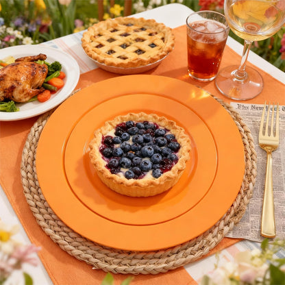 FLOWERCAT 60PCS White Plastic Plates - Heavy Duty White Disposable Plates for Mother's Day/Birthday Party/Wedding -serve for 30 guests Include 30PCS 10.25" & 30PCS 7.5" Plates for Party