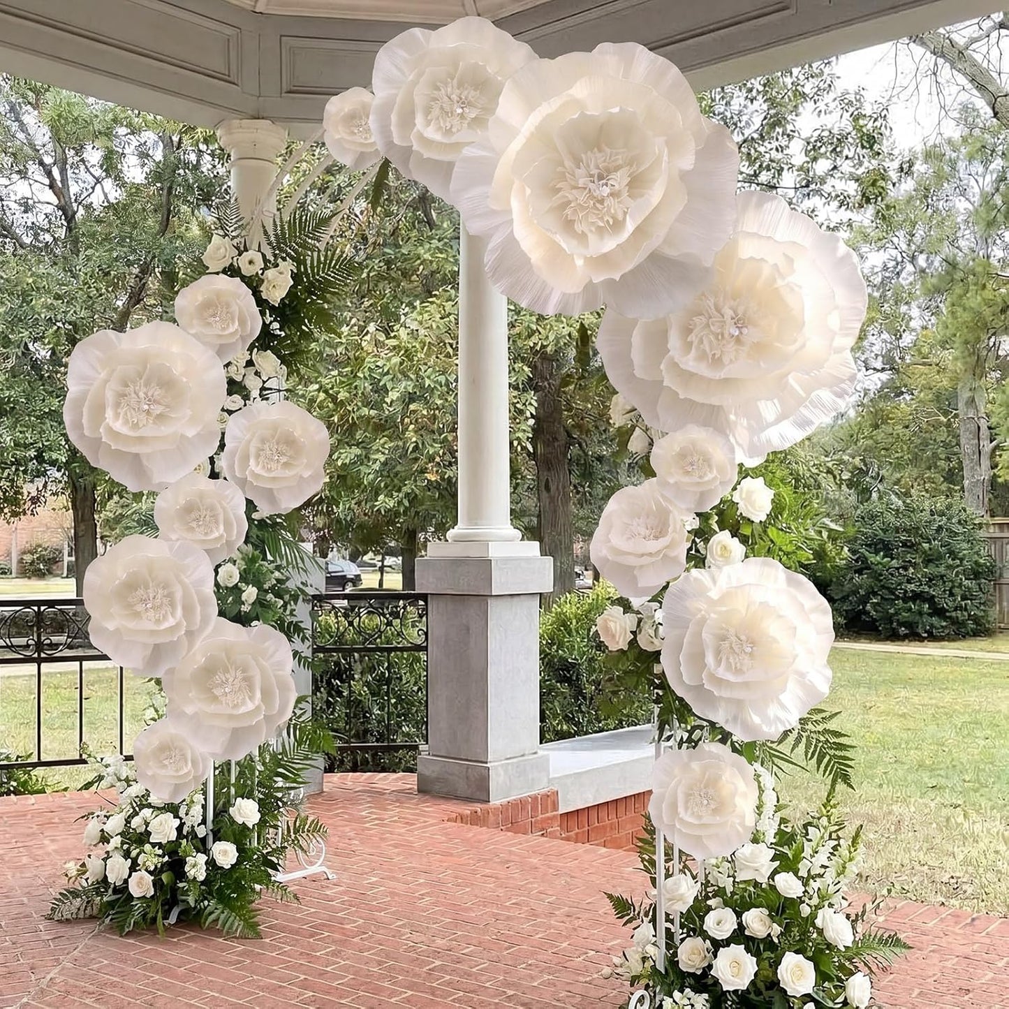 Giegxin 20 Pcs 31.5'', 23.6'', 11.8'', 9.8'' Pink Giant Paper Flower Boho Large Tissue Flower for Wall Pink Pom Pom Floral Decoration for Wall Wedding Bridal Shower Classroom Tea Party Birthday Decor