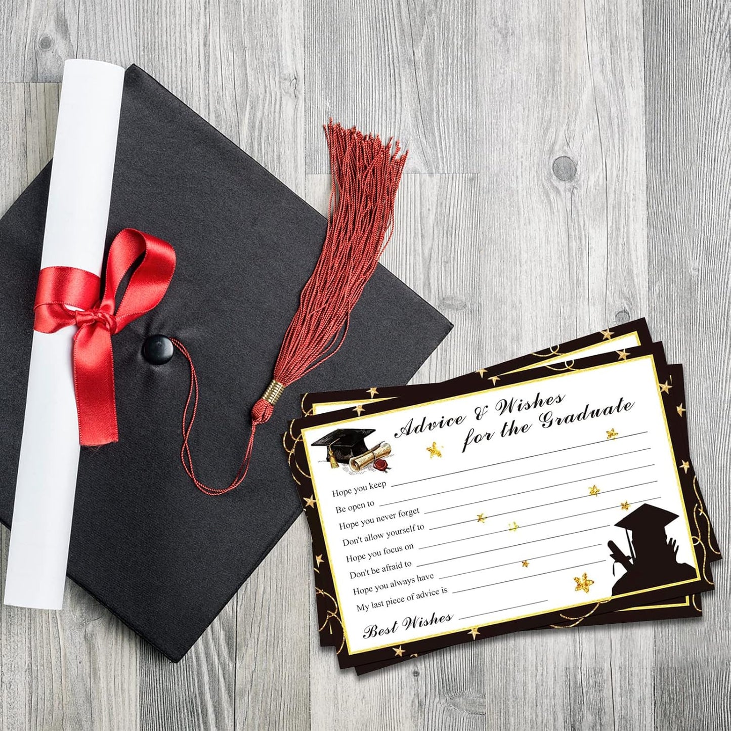 Graduation Advice Cards - 50-Pack Graduate Party Supplies 2026 Advice for the Graduate Decorations Party Favors Table Games Personalized Graduations Cards