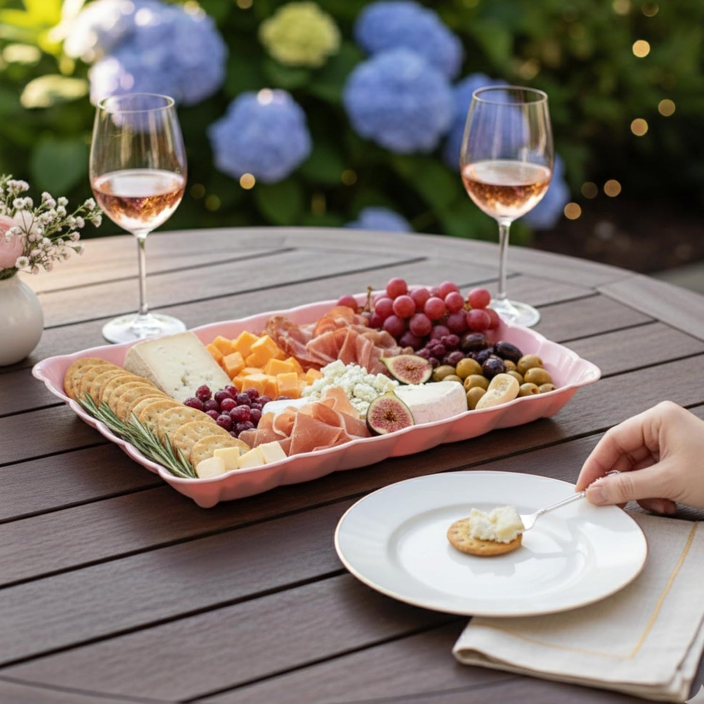 6 Pack Clear Plastic Serving Trays for Party, 9 x 13 Inch - Heavy Duty Plastic Trays for Food - Rectangular Party Serving Trays and Platters - Clear Disposable Trays