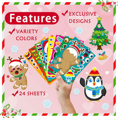 24 Sheets Summer Stickers for Kids Toddlers, Make-a-face Stickers for Kids Classroom Make Your Own Animal Mix & Match Sticker, Pool Beach Luau Hawaii Sticker, Summer Holiday Party Favors