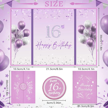 Blue and Silver 16th Birthday Party Decoration Guest Book 16th Happy Birthday Guest Sign in Book Perfect Signature Cardboard Party Supplies Great Birthday Gift for Boys