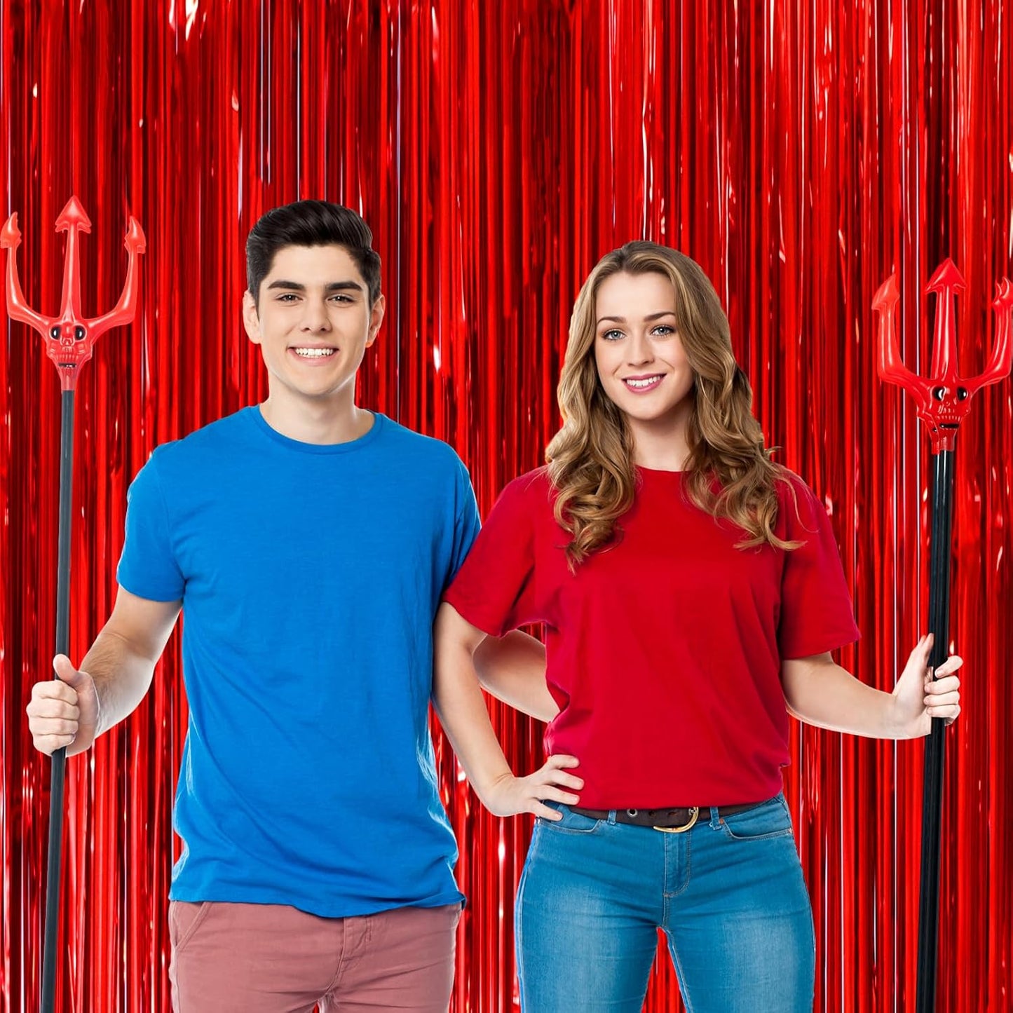 Voircoloria 3 Pack 3.3x8.2 Feet Gold Foil Fringe Backdrop Curtains, Tinsel Streamers, Fringe Backdrop for 2025 New Years Eve, Graduation, Birthday, Baby Shower, Gender Reveal, Disco Party - Colors B