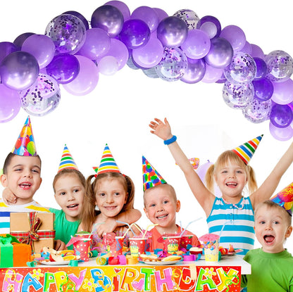 Pink Blue Purple Balloon, 60 Pcs 12 Inches Hot Pink Metallic Purple Teal Yellow Balloons Confetti Balloons for Kids Magic Theme Birthday Decoration Baby Shower Girls Music Party Supplies