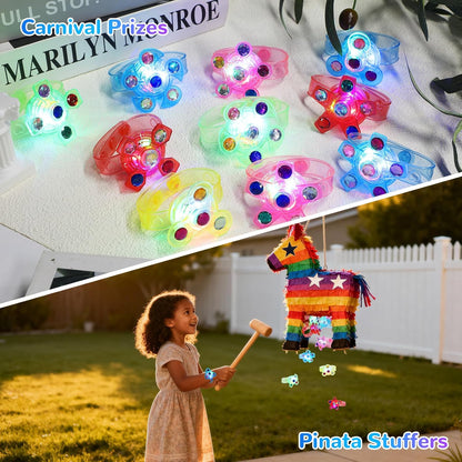 SCIONE 48 Pack LED Light Up Fidget Spinner Bracelets, Glow in The Dark Party Favors for Kids 4-8 8-12, Treasure Box Toys for Classroom, Birthday Gifts, Easter Goodie Bags Stuffers for Boys/Girls