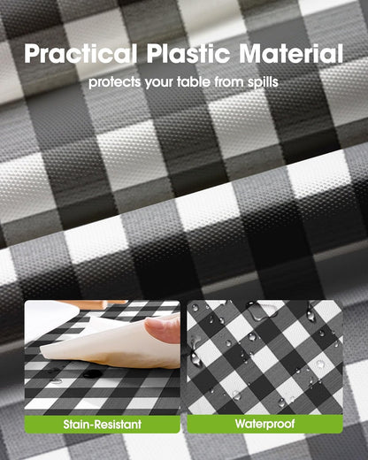 Pureegg Plastic Table Cloth 10 Pack, 54 x 108 Inch Disposable Table Cloths for Party, Picnic and Wedding, Rectangle, White - Colors A