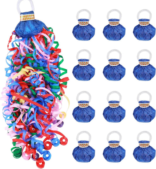 12Pack No Mess Streamers,Color Mix Hand Throw Streamers Poppers,No Mess Confetti Poppers for Wedding,Birthday,Party Celebrations,Graduation,Party Favors Shows