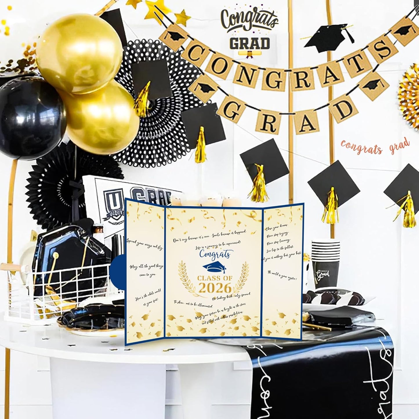 Graduation Decorations 2026 - Graduation Guest Book for Class of 2026, Signature Board Sign for High School & College Graduation Party Decor